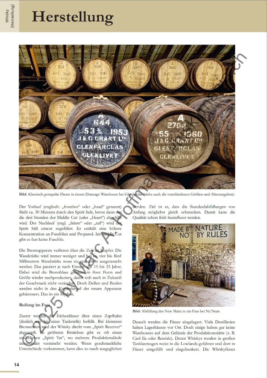 Buchseite (Auszug) - Whisky-Herstellung