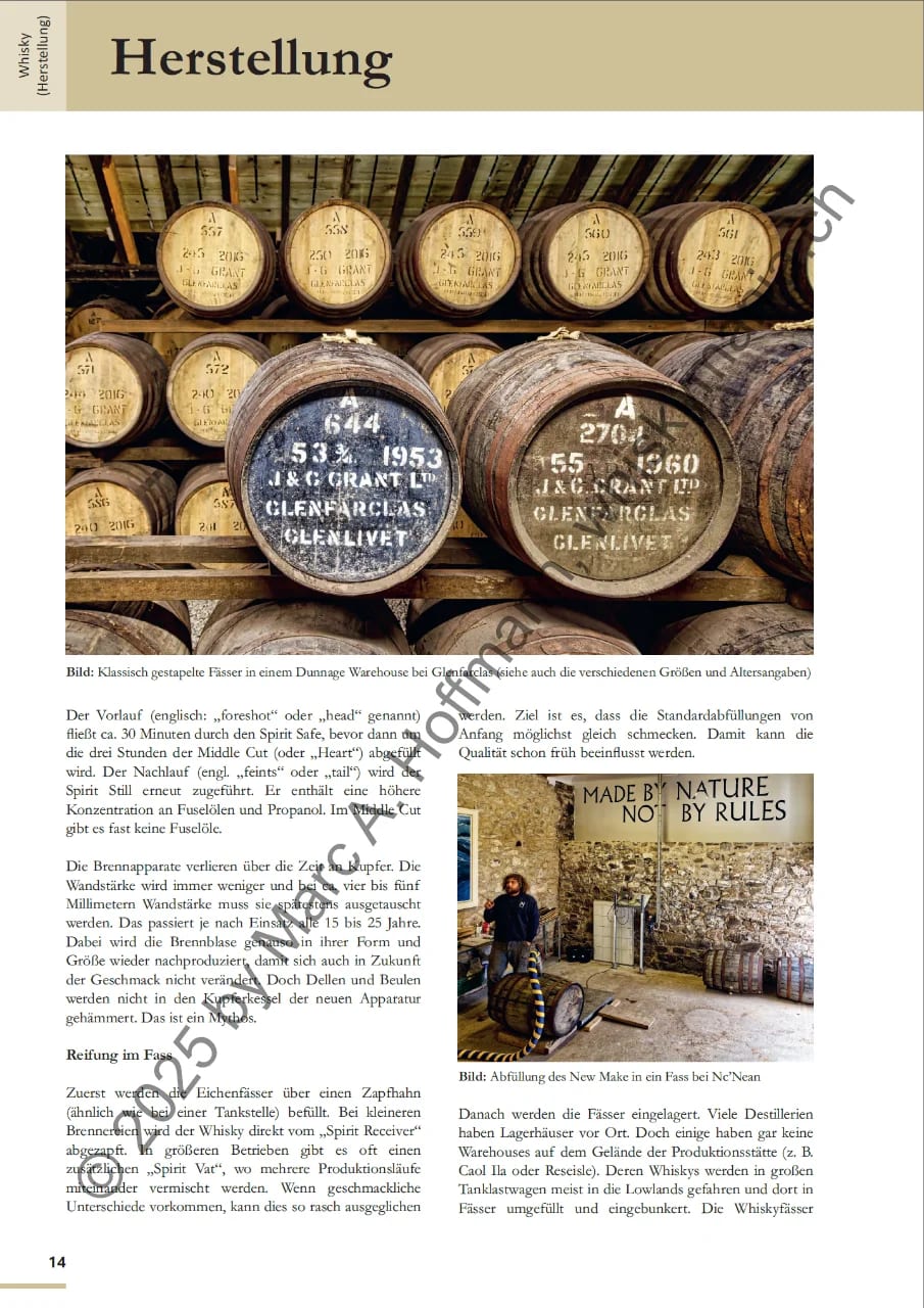 Buchseite (Auszug) - Whisky-Herstellung